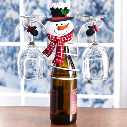 Holiday Wine Bottle & Glass Holders - Christmas Decoration