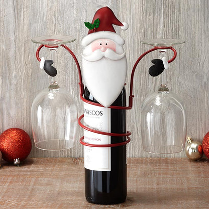Holiday Wine Bottle & Glass Holders - Christmas Decoration